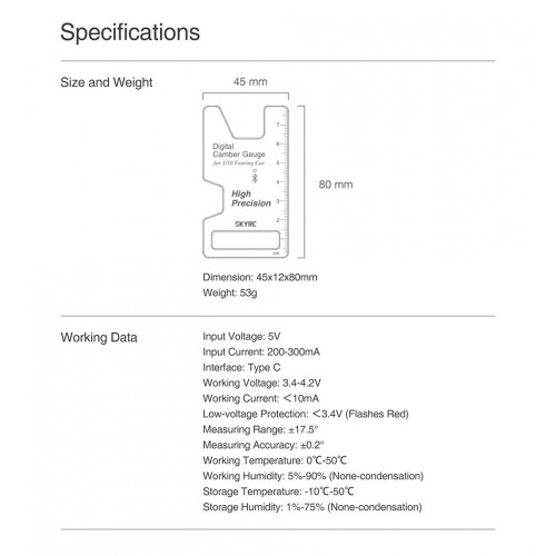 Jauge digital Carrossage - Sky RC