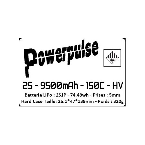 LiPo 2s Stick - Powerpulse 9500mah 150C HV