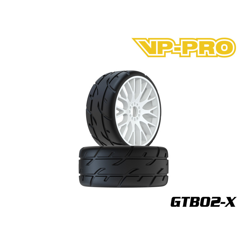 VP-PRO 1/8 GT - PNEUS+JANTES BLANCHE - HARD V7