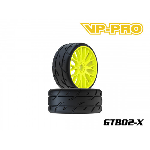 VP-PRO 1/8 GT - PNEUS+JANTES JAUNE- SUPER SOFT V1