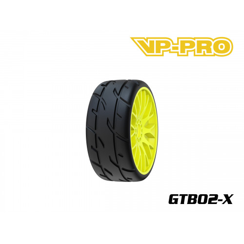 VP-PRO 1/8 GT - PNEUS+JANTES JAUNE- SUPER SOFT V1