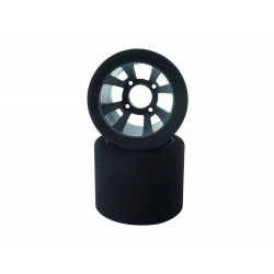 Pneus PanCar 1/10 Arrière sur jantes noires (2)  - HotRace