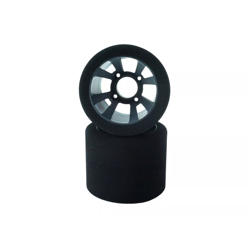 Pneus PanCar 1/10 Arrière sur jantes noires (2)  - HotRace