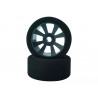 Pneus PanCar 1/10 Avant sur jantes noires (2)  - HotRace