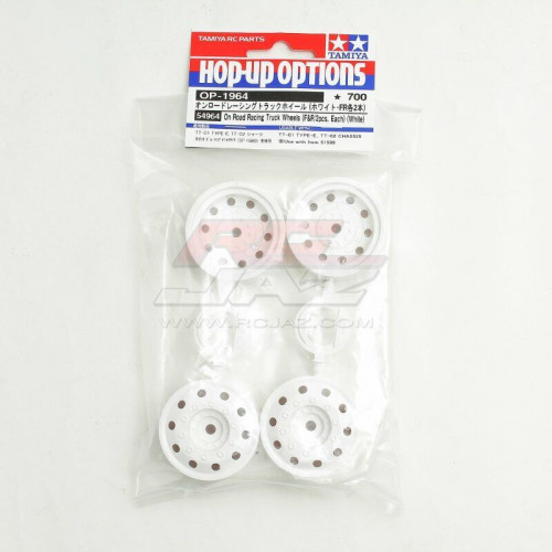 Jantes avt/arr Race truck Camion (x4) Tamiya - Blanches