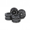 Jantes avt/arr Race truck Camion (x4) Tamiya - Noires
