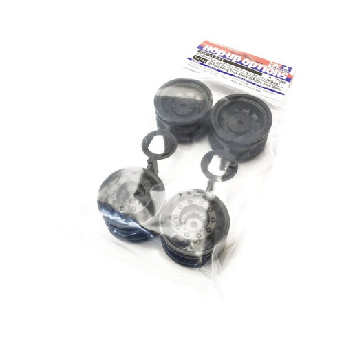 Jantes avt/arr Race truck Camion (x4) Tamiya - Noires